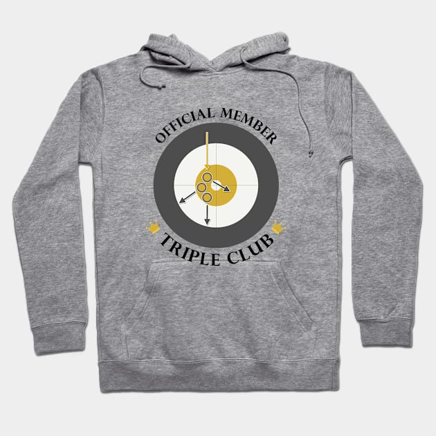 The "Triple Club" - Black Text Hoodie by itscurling